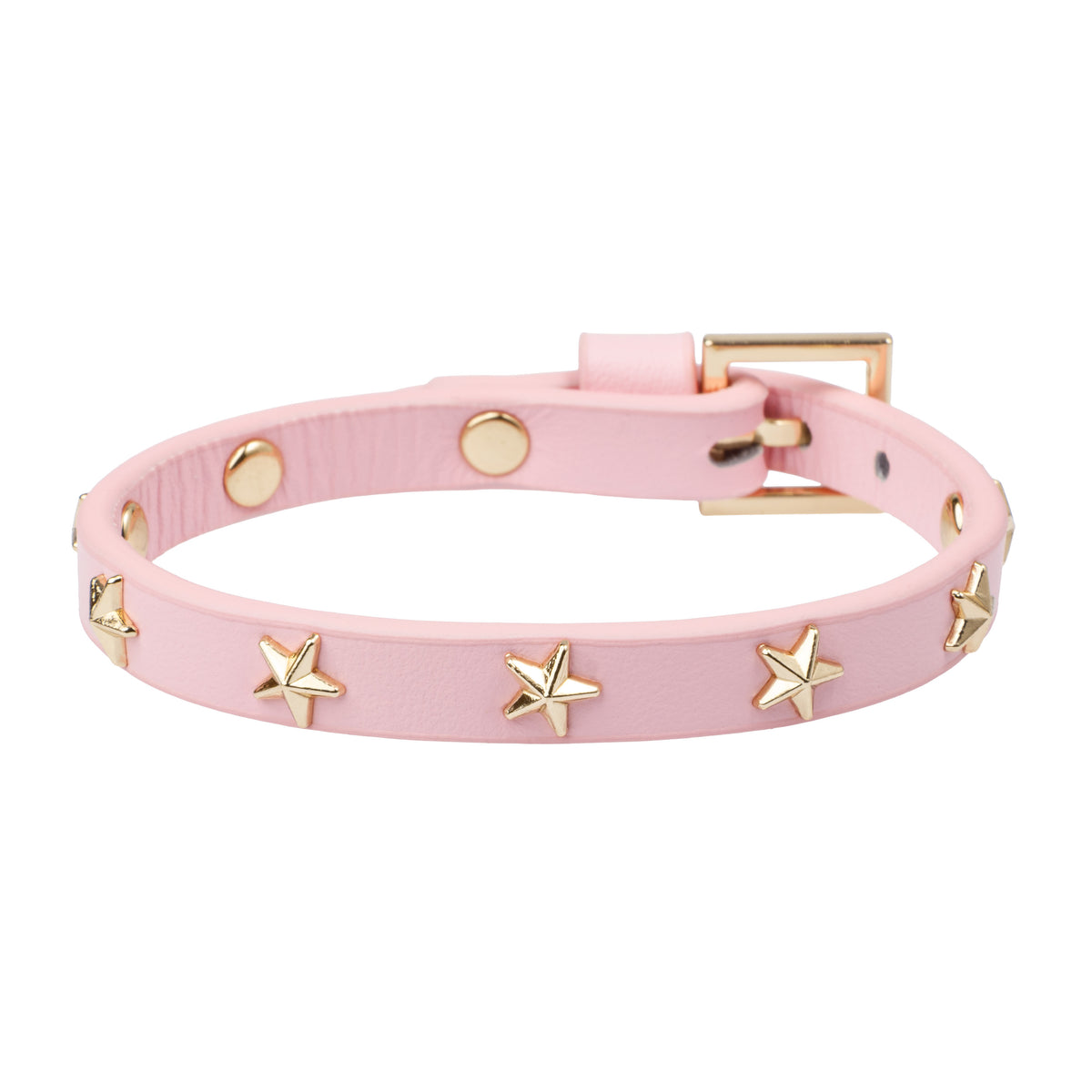 LEATHER STAR STUD BRACELET MINI COTTON CANDY