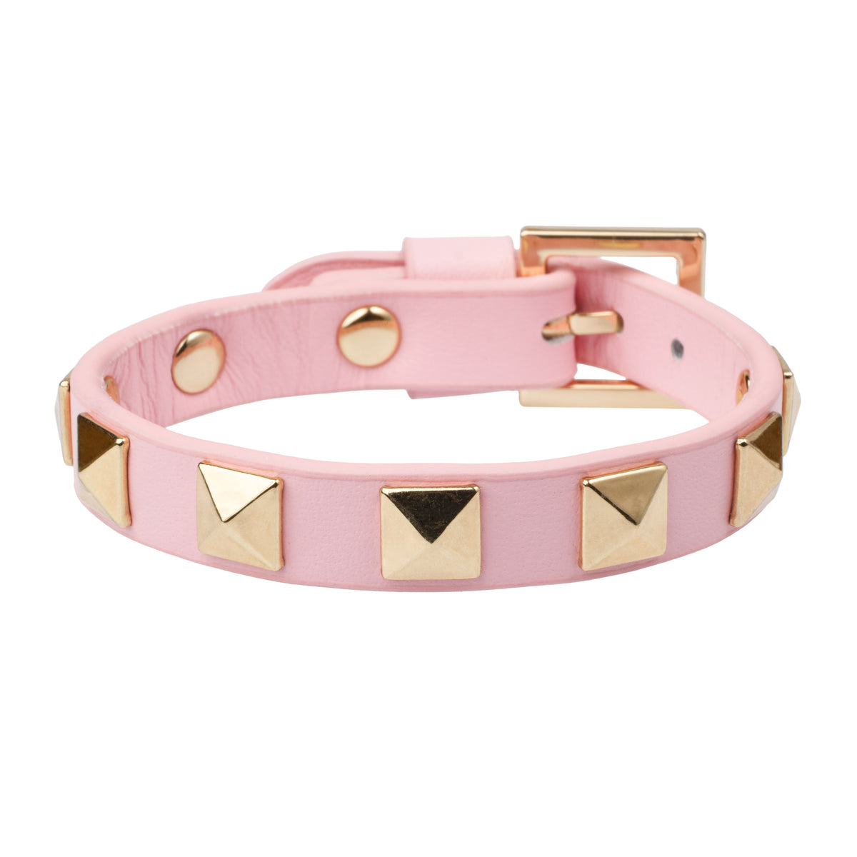 LEATHER STUD BRACELET COTTON CANDY