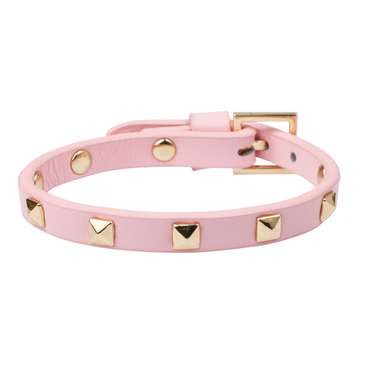 LEATHER STUD BRACELET MINI COTTON CANDY