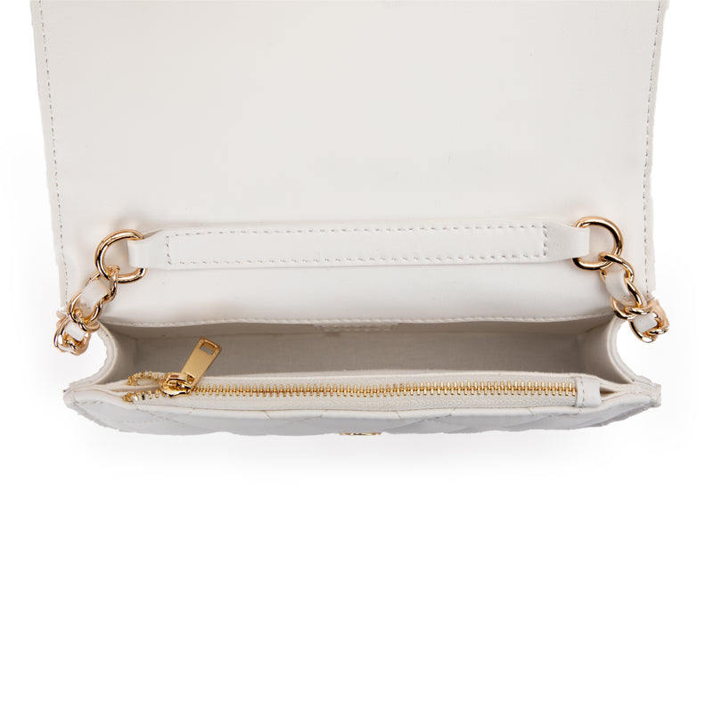 LEATHER QUILTED MINI BAG OFF WHITE