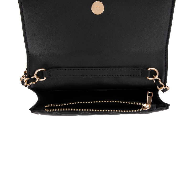 LEATHER QUILTED MINI BAG BLACK