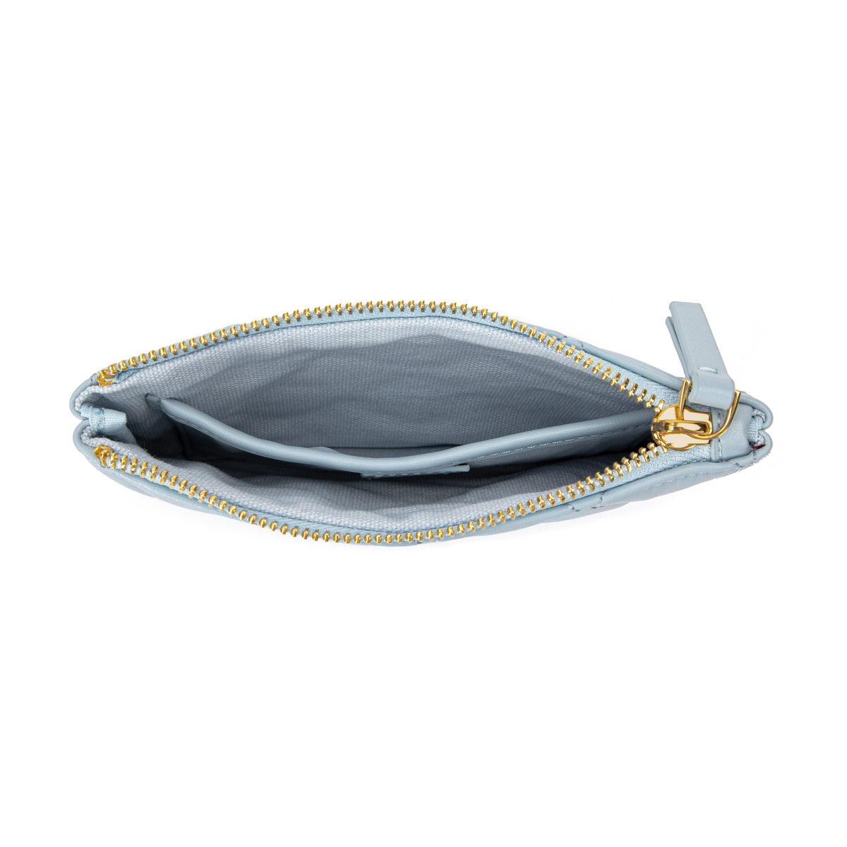 LEATHER QUILTED SMALL POUCH IBIZA BLUE