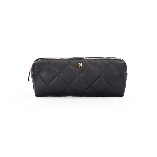 LEATHER QUILTED TOOL POUCH BLACK
