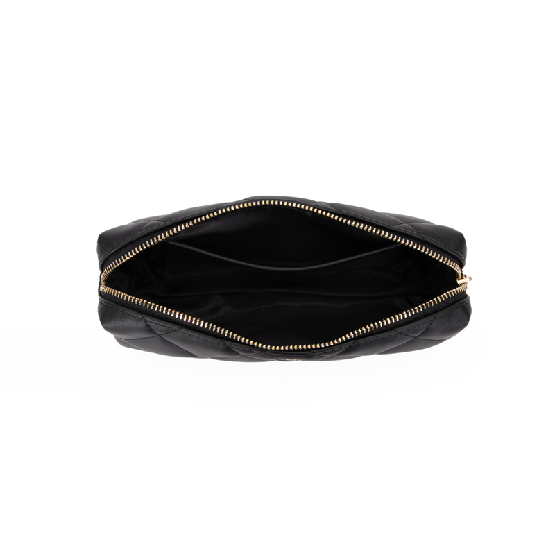 LEATHER QUILTED TOOL POUCH BLACK