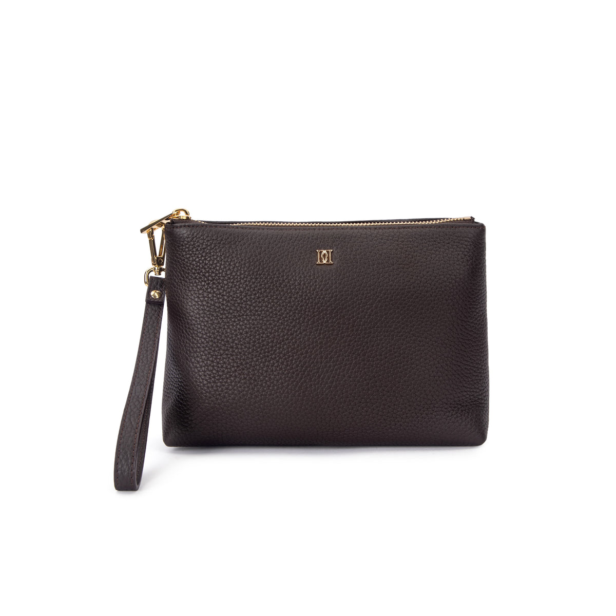 LEATHER STANDING POUCH CHOCOLATE BROWN