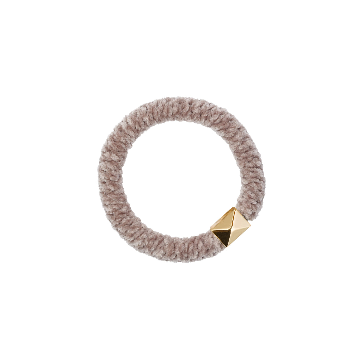 FLUFFY FAT HAIR TIE LIGHT TAUPE