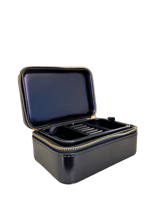 METALLIC JEWELLERY BOX NAVY BLUE