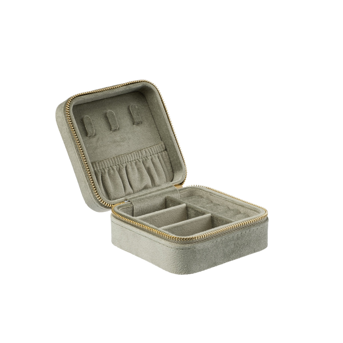 VELVET JEWELLERY BOX MINI MILIEU GREEN