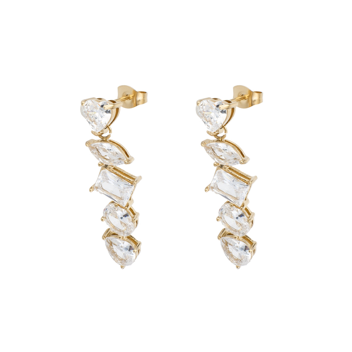 MULTISHAPED CRYSTAL EARRINGS