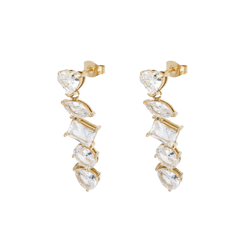 MULTISHAPED CRYSTAL EARRINGS