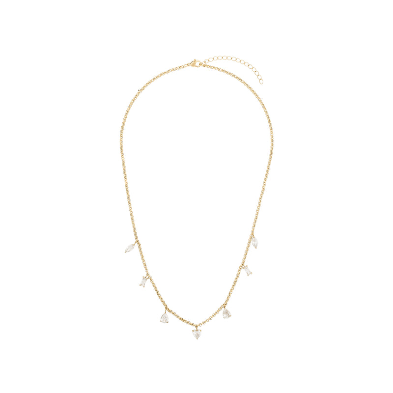 MULTISHAPED CRYSTAL NECKLACE
