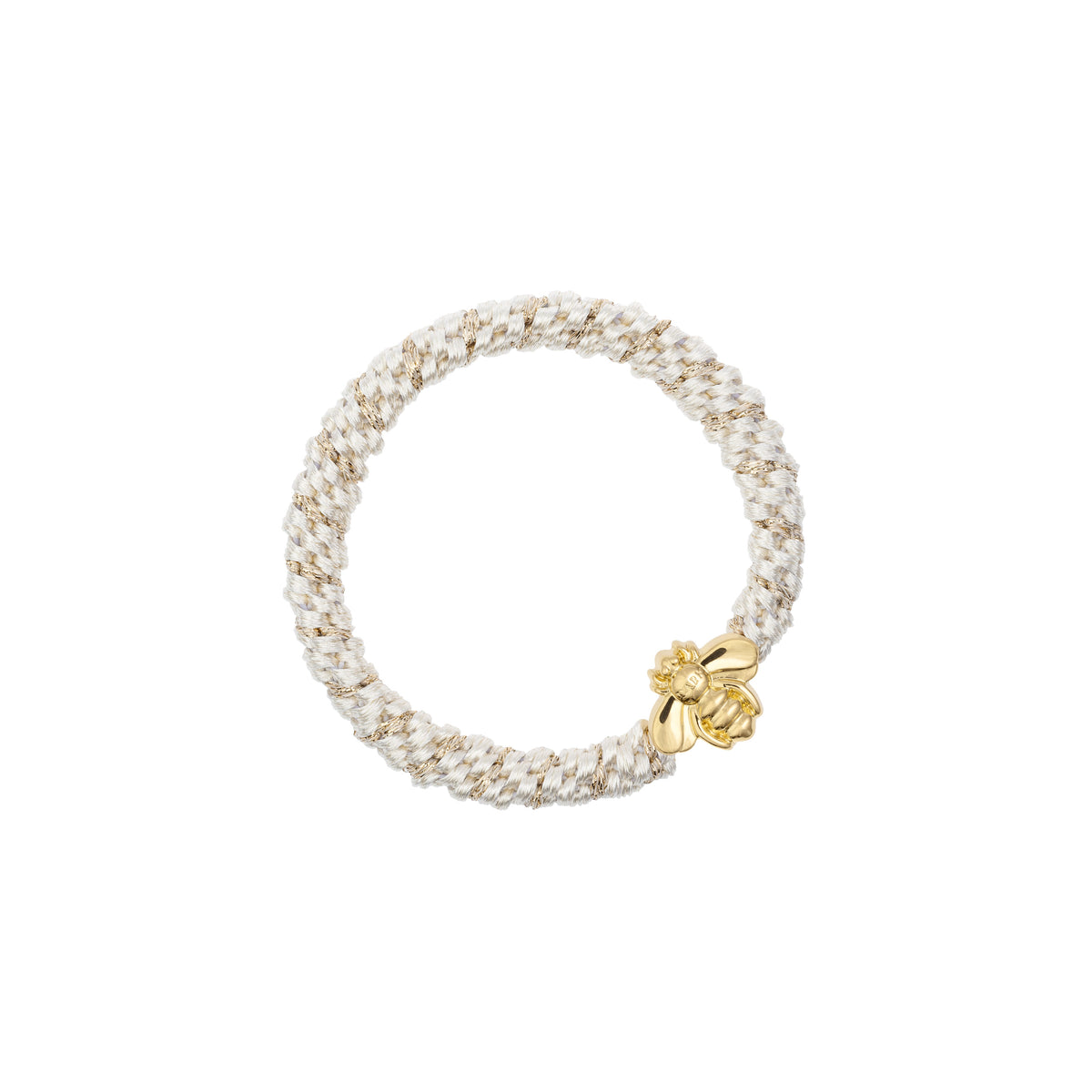 FAT HAIR TIE OFF WHITE STRIPE W/BEE