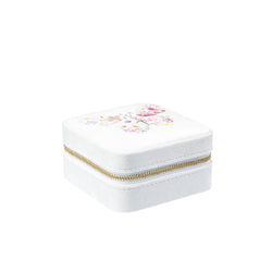 VELVET JEWELLERY BOX MINI OFF WHITE W/BUTTERFLY