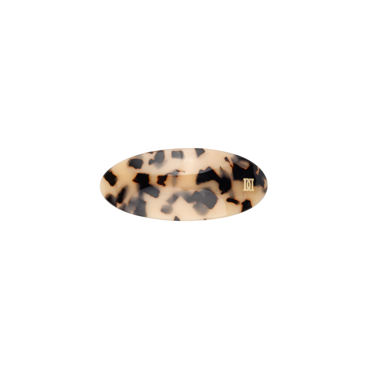 OVAL BARRETTE CLIP SAND TORTOISE