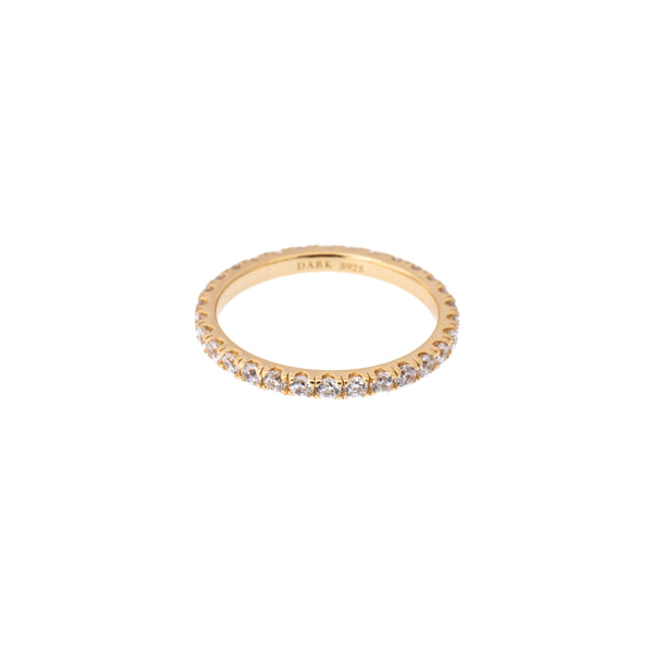 PAVE STERLING SILVER RING GOLD