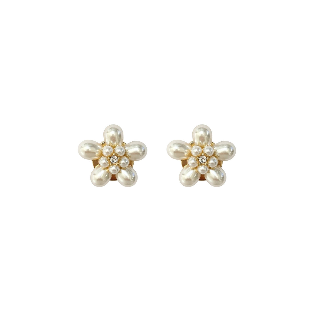 PEARL FLOWER BUTTON COVERS GOLD