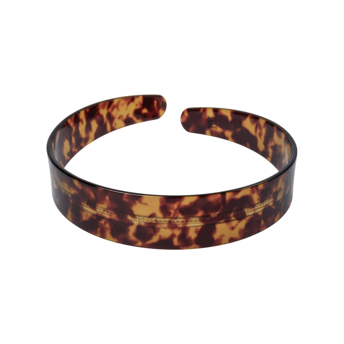 PLAIN HAIR BAND BROAD BROWN TORTOISE