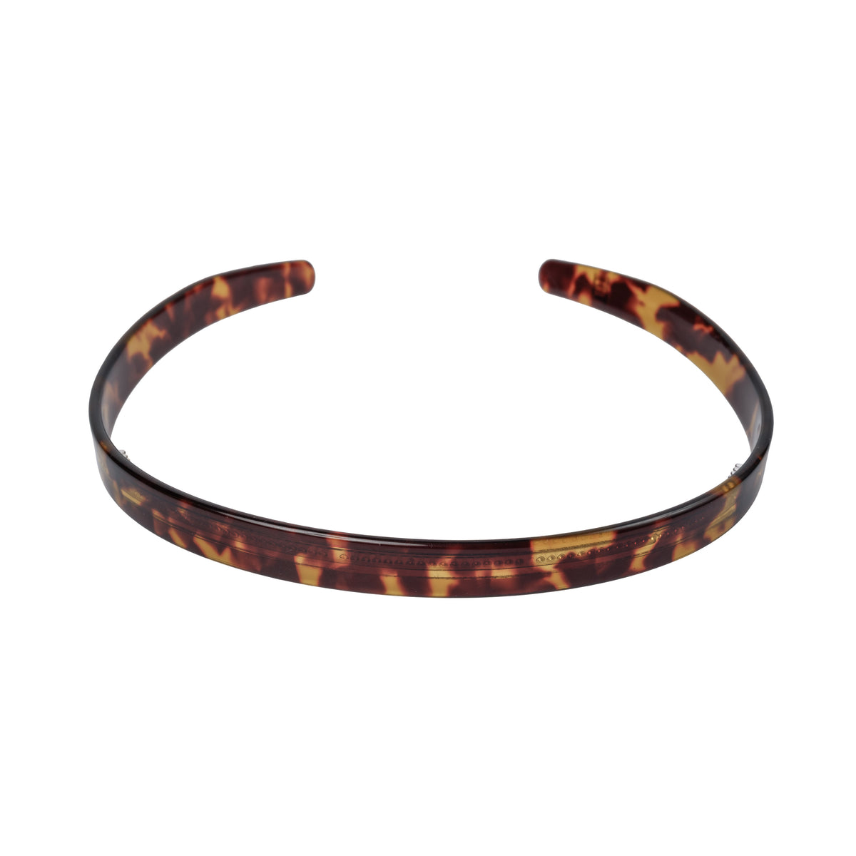 PLAIN HAIR BAND THIN BROWN TORTOISE