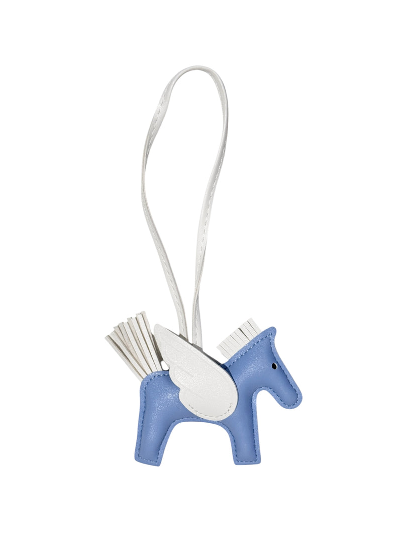 PONY BAG CHARM BLUE W/WHITE