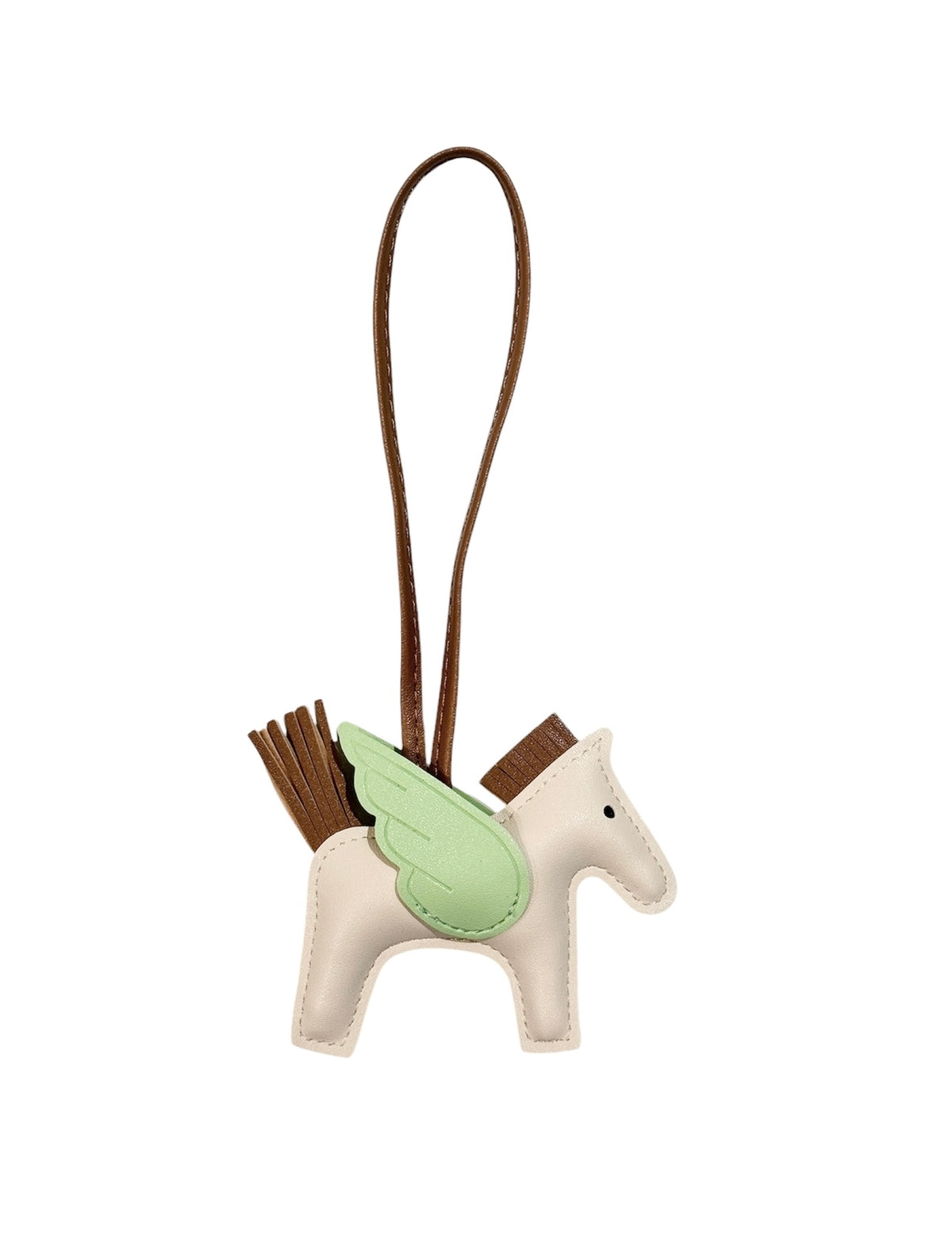 PONY BAG CHARM NUDE W/LIGHT GREEN & BROWN