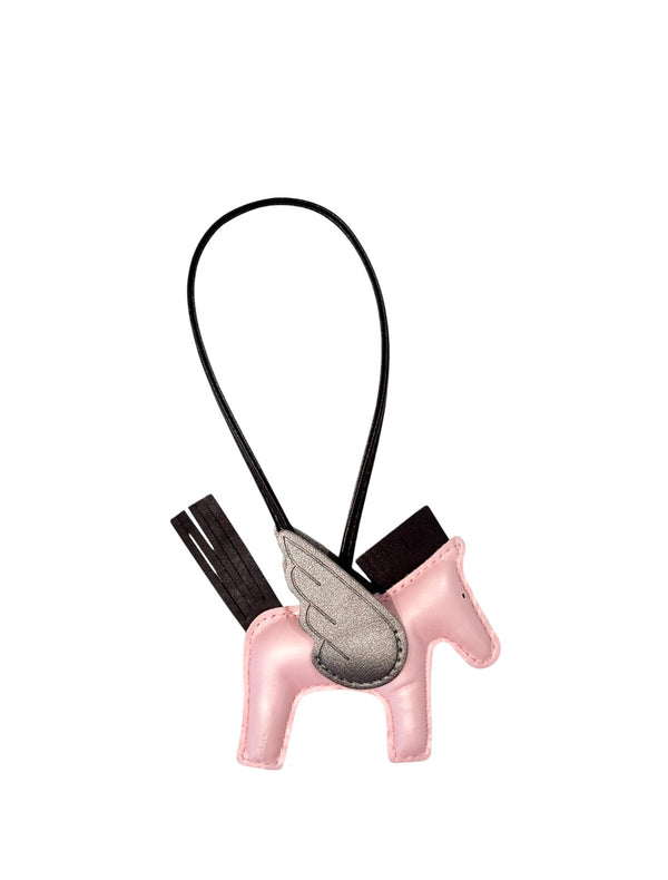 PONY BAG CHARM PALE ROSE W/SPARKLED WARM TAUPE & CHOCOLATE BROWN
