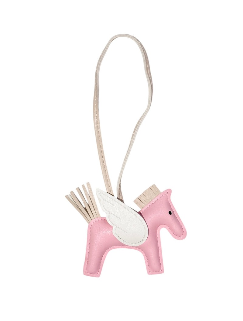 PONY BAG CHARM ROSE W/WHITE & SAND