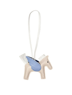PONY BAG CHARM SAND W/BLUE & WHITE