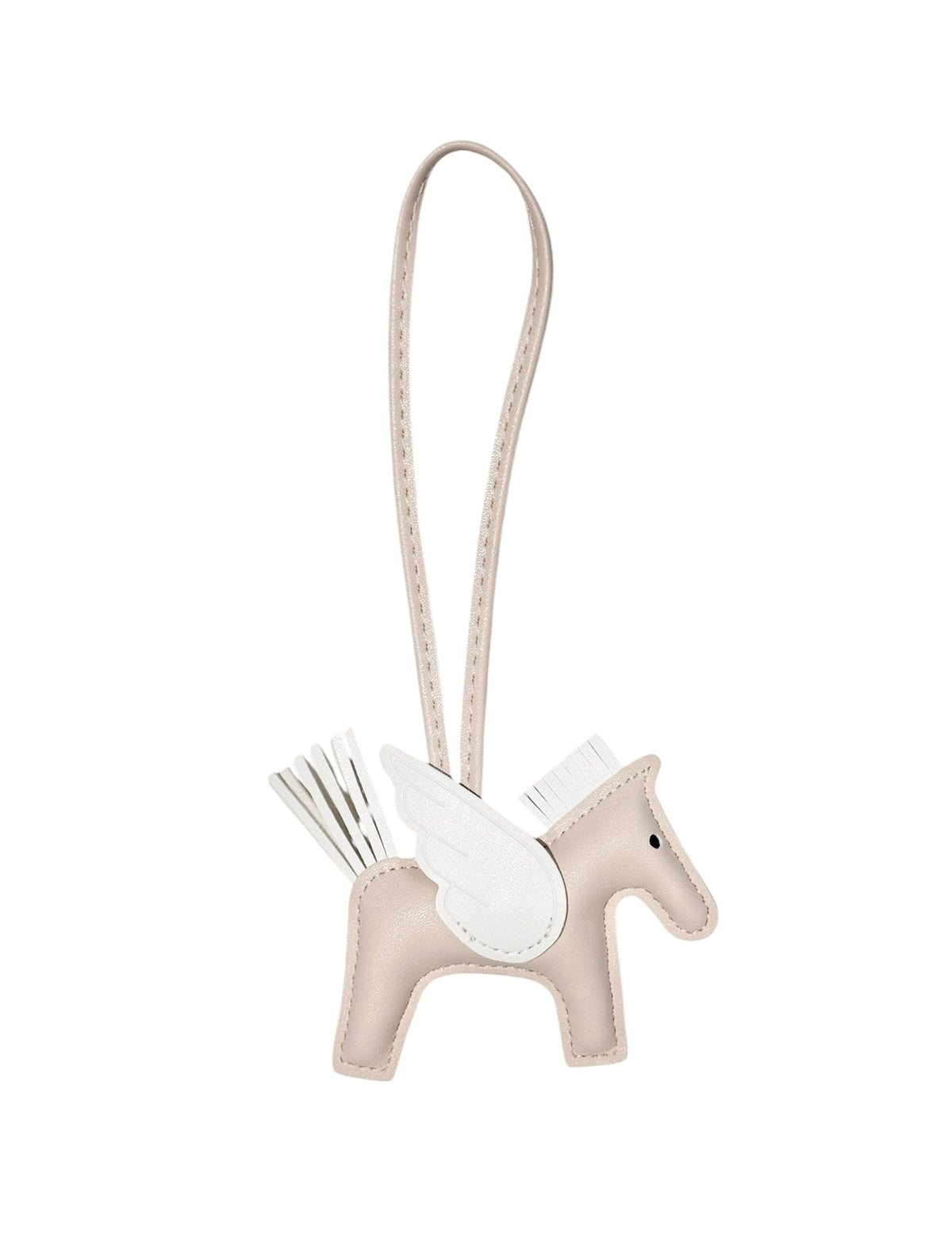 PONY BAG CHARM SAND W/WHITE