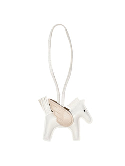 PONY BAG CHARM WHITE W/SAND