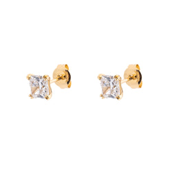 PRINCESS STERLING SILVER EARRINGS GOLD