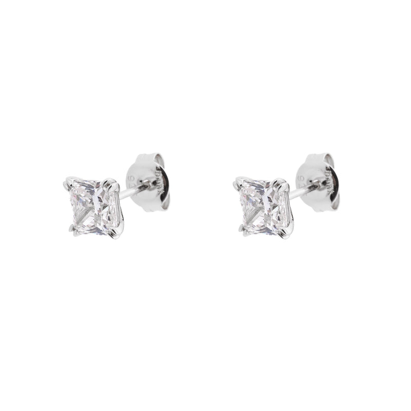 PRINCESS STERLING SILVER EARRINGS SILVER