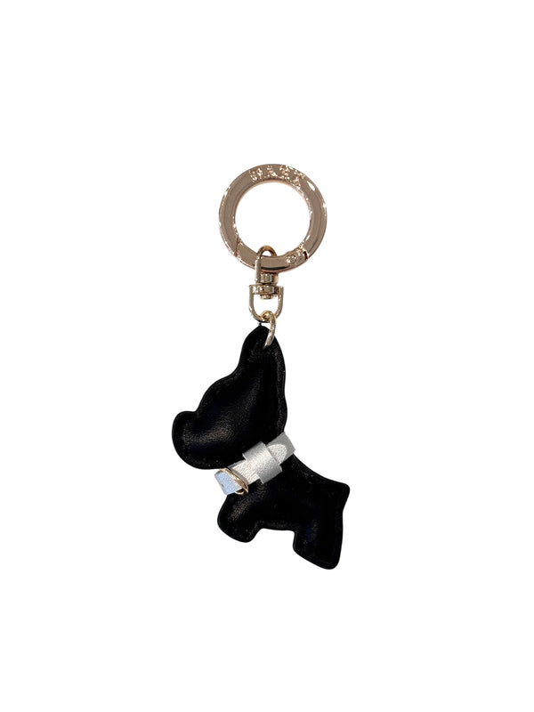 PUPPY BAG CHARM BLACK W/SILVER