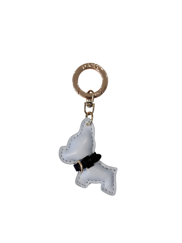 PUPPY BAG CHARM COOL BLUE W/CHOCOLATE BROWN