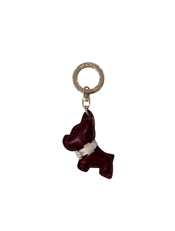 PUPPY BAG CHARM MAROON W/SPARKLED SAND
