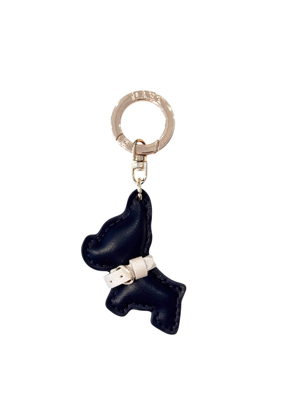 PUPPY BAG CHARM NAVY BLUE W/SPARKLED SAND