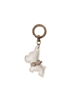 PUPPY BAG CHARM OFF WHITE W/SPARKLED SAND