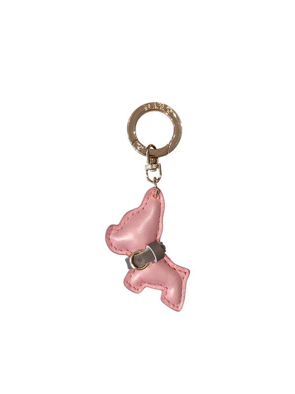 PUPPY BAG CHARM PALE ROSE W/WARM TAUPE
