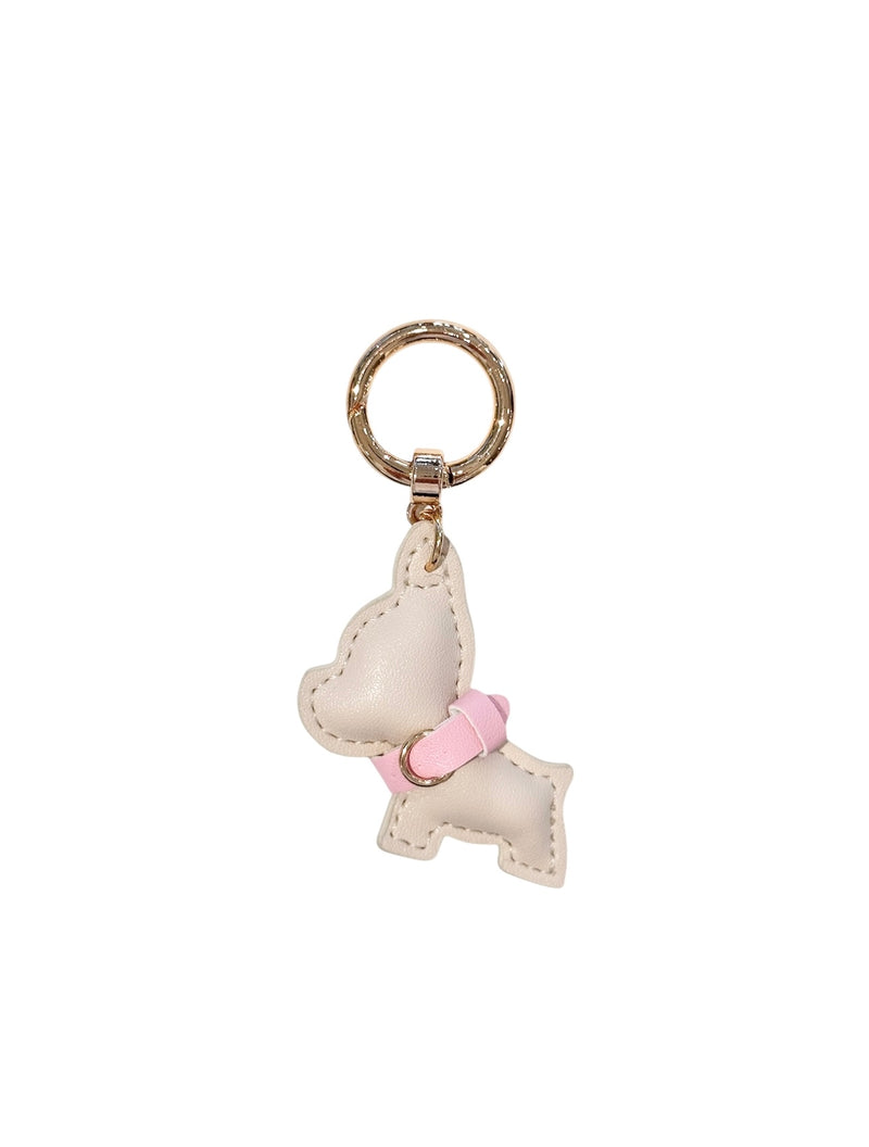PUPPY BAG CHARM SAND W/ROSE