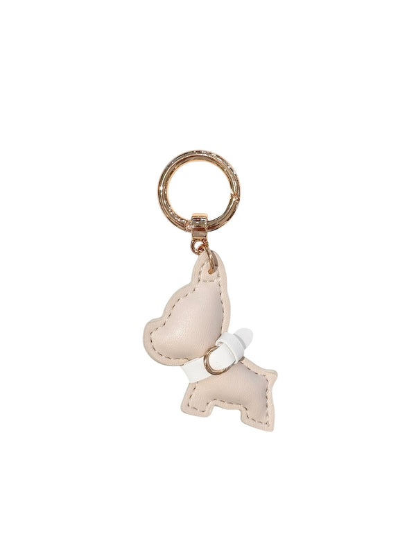 PUPPY BAG CHARM SAND W/WHITE