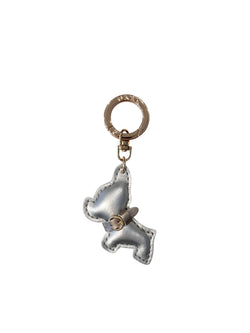 PUPPY BAG CHARM SILVER W/SPARKLED CHAMPAGNE