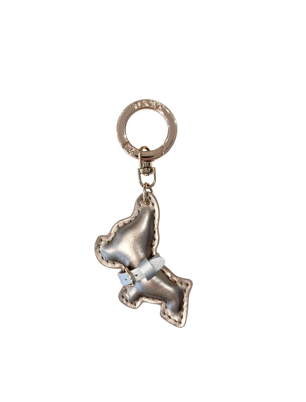 PUPPY BAG CHARM SPARKLED CHAMPAGNE W/SILVER