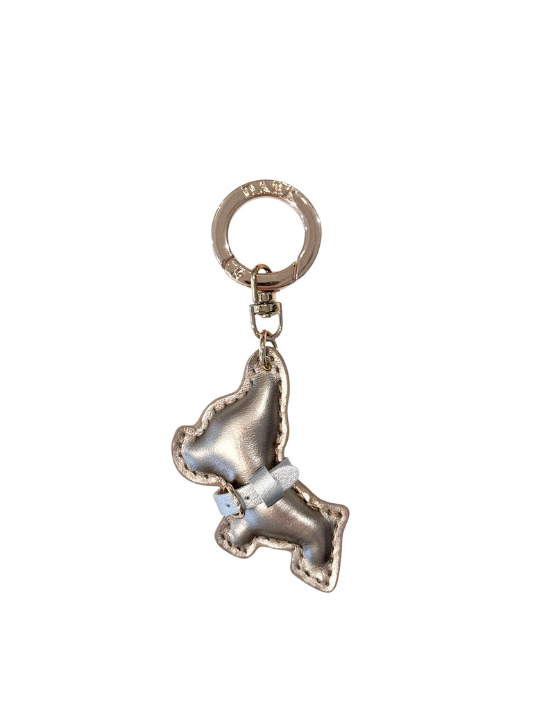 PUPPY BAG CHARM SPARKLED CHAMPAGNE W/SILVER