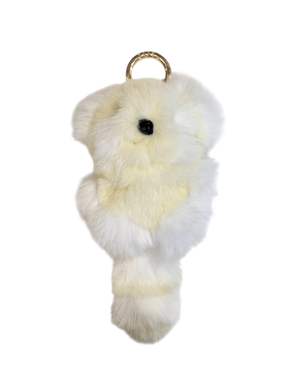 RACCOON BAG CHARM PALE YELLOW W/OFF WHITE