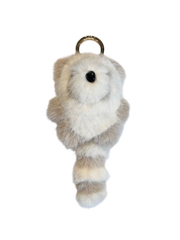 RACCOON BAG CHARM SAND W/OFF WHITE