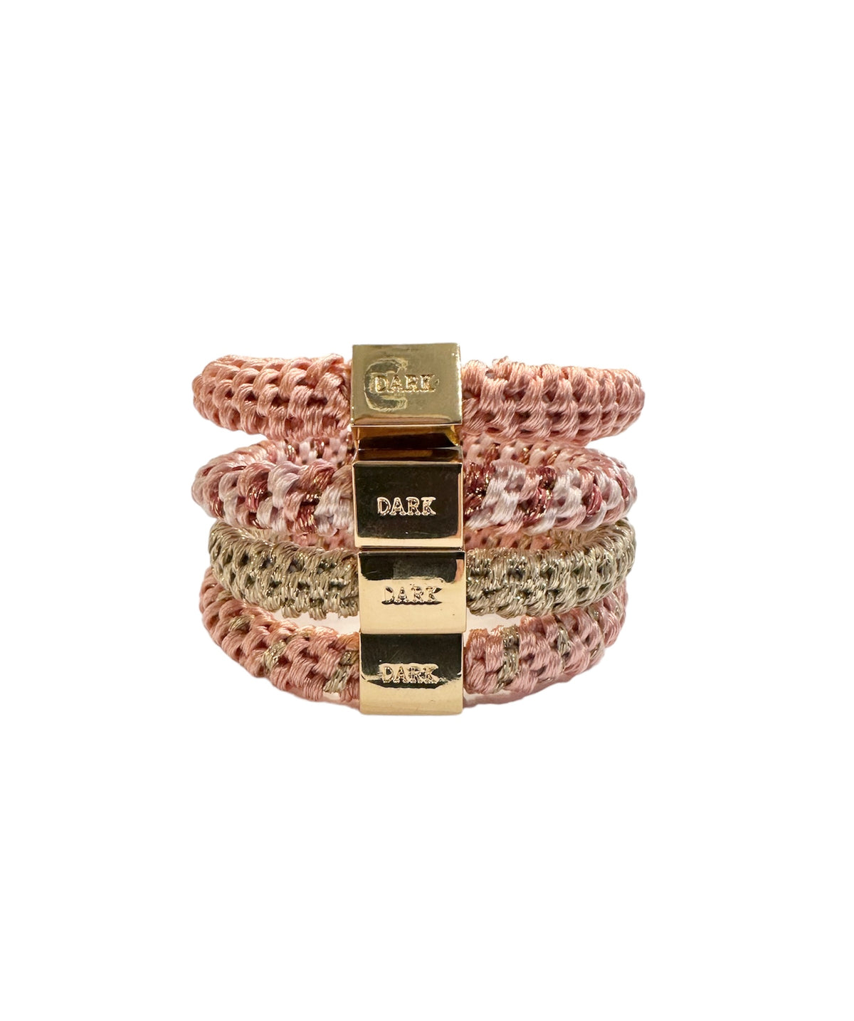 FAT HAIR TIES 4 PK COMBO ROSE MIX W/GOLD