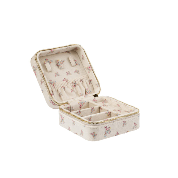 VELVET JEWELLERY BOX MINI SAND BUTTERFLY PATTERN