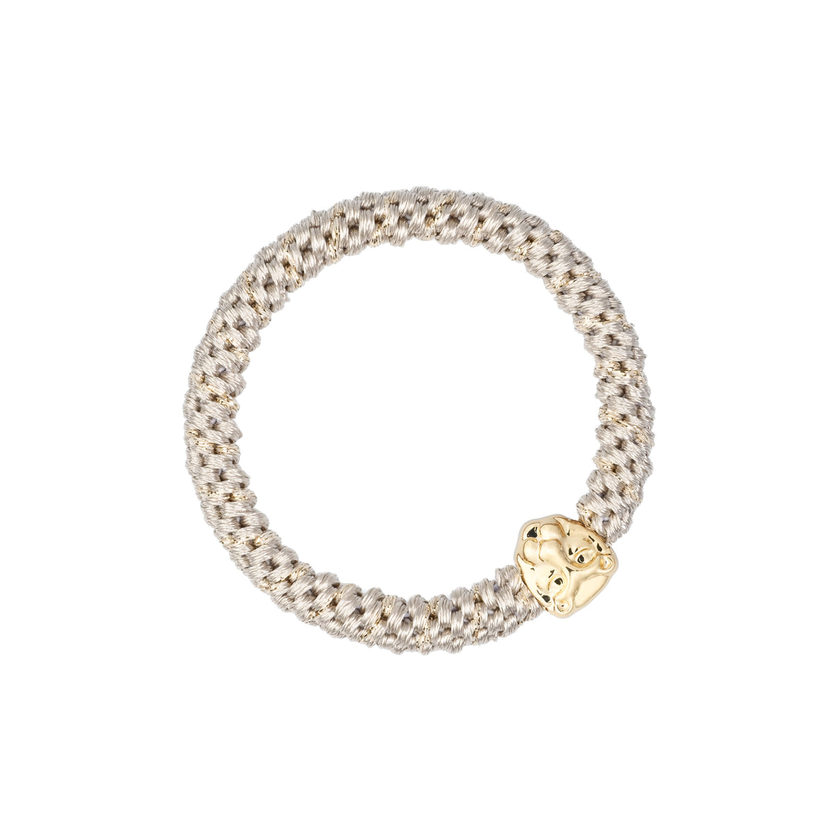 FAT HAIR TIE SAND STRIPE W/LION