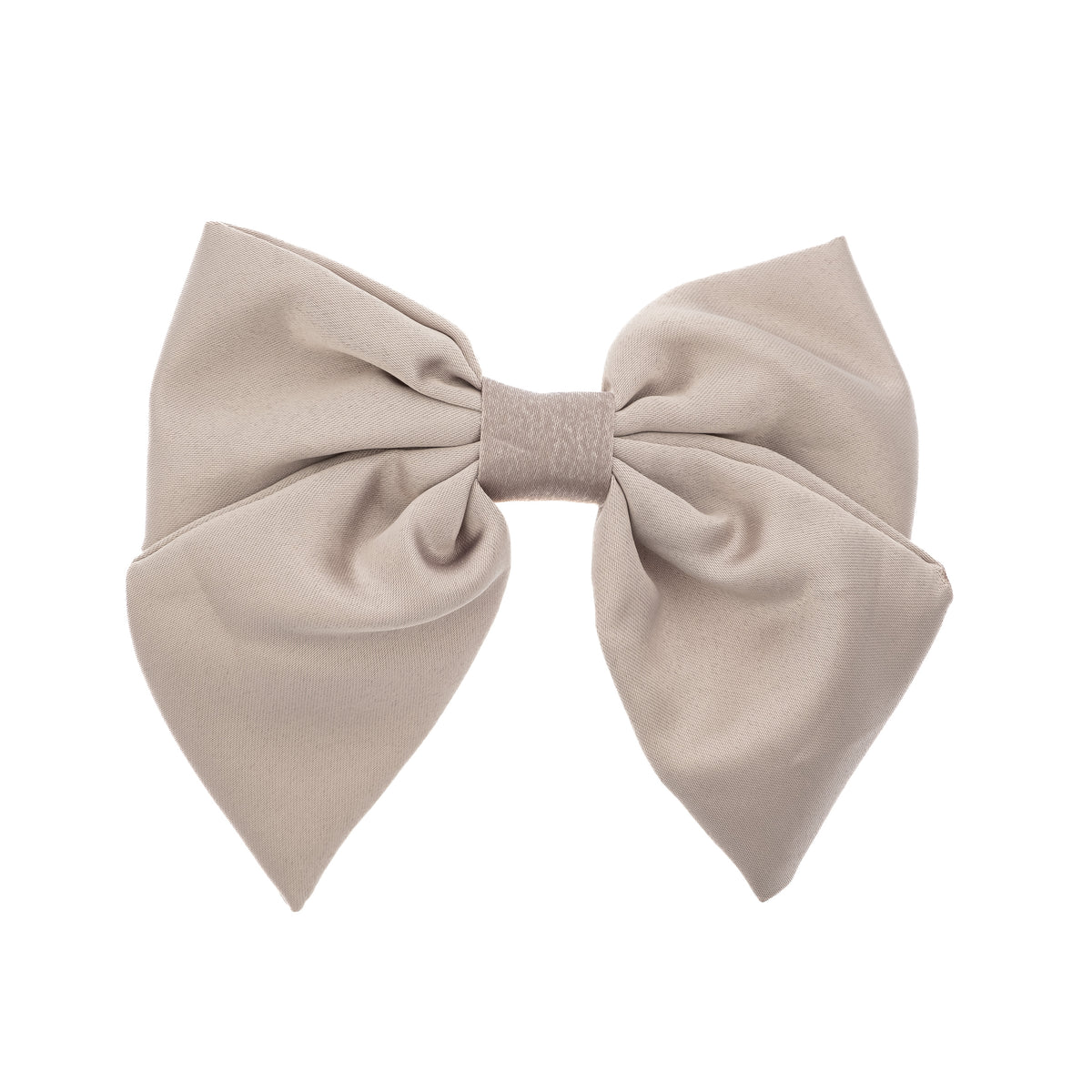 SATIN BOW HAIR CLIP TAUPE SATIN BOW HAIR CLIP TAUPE
