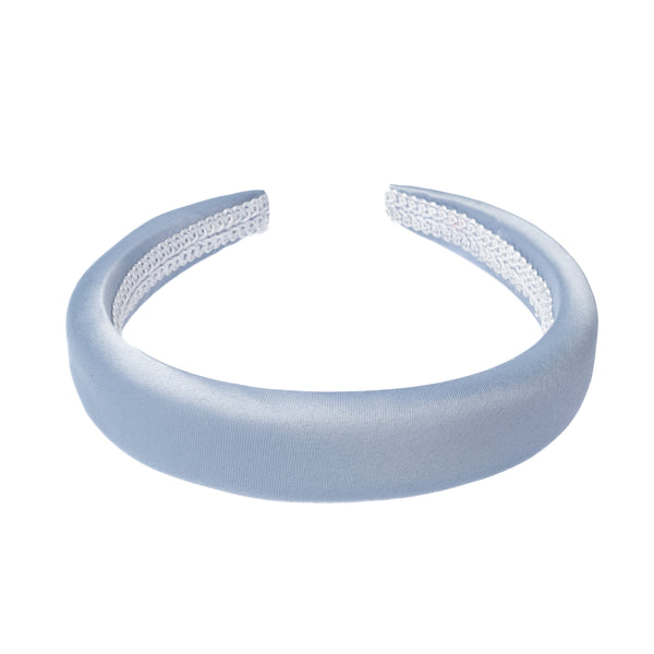 SATIN HAIR BAND BROAD LIGHT BLUE