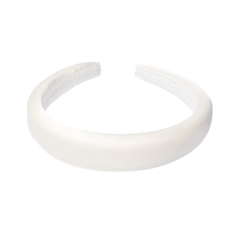 SATIN HAIR BAND BROAD OFF WHITE